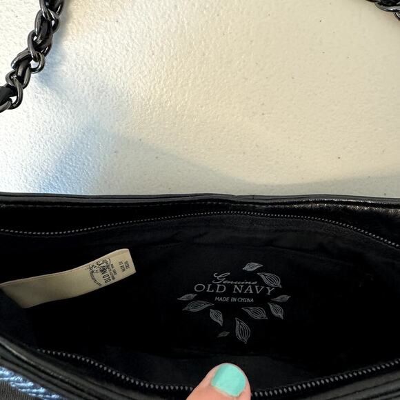 Vintage Black Crescent Shoulder Bag Purse Women's - Picture 3 of 5